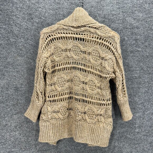 Express Cardigan Women XS Brown Open Front Long Sleeve Wool Knit Casual Stretch - Picture 2 of 7